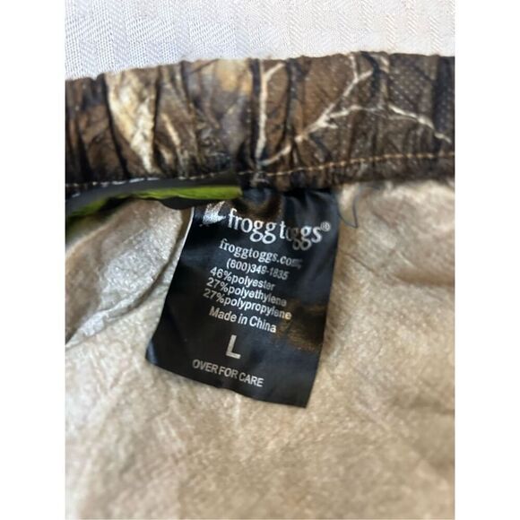 Frogg toggs realtree green pants men’s large lightweight waterproof zipper - Picture 9 of 9